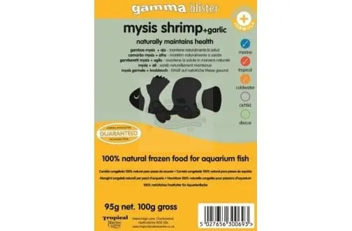 Gamma Mysis Shrimp + Garlic Blister Pack 100g - Marine World Aquatics