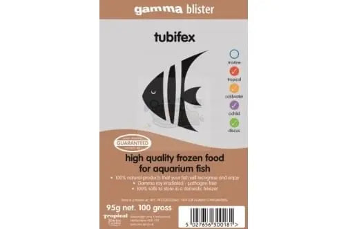 Gamma Tubifex Blister Pack 100g - Marine World Aquatics